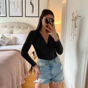 Glitter Fabric Bodysuit NWT